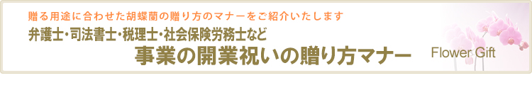 弁護士・司法書士など事業の開業祝いの贈り方マナー