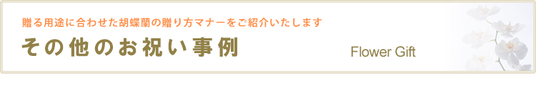 その他のお祝い事例の贈り方マナー