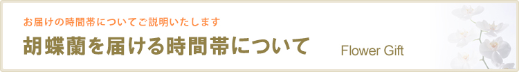 胡蝶蘭を届ける時間帯について